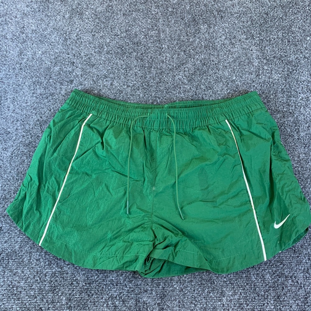 Nike Windrunner Shorts Womens M Green Woven Easy Fitting Classic Sweat Wicking